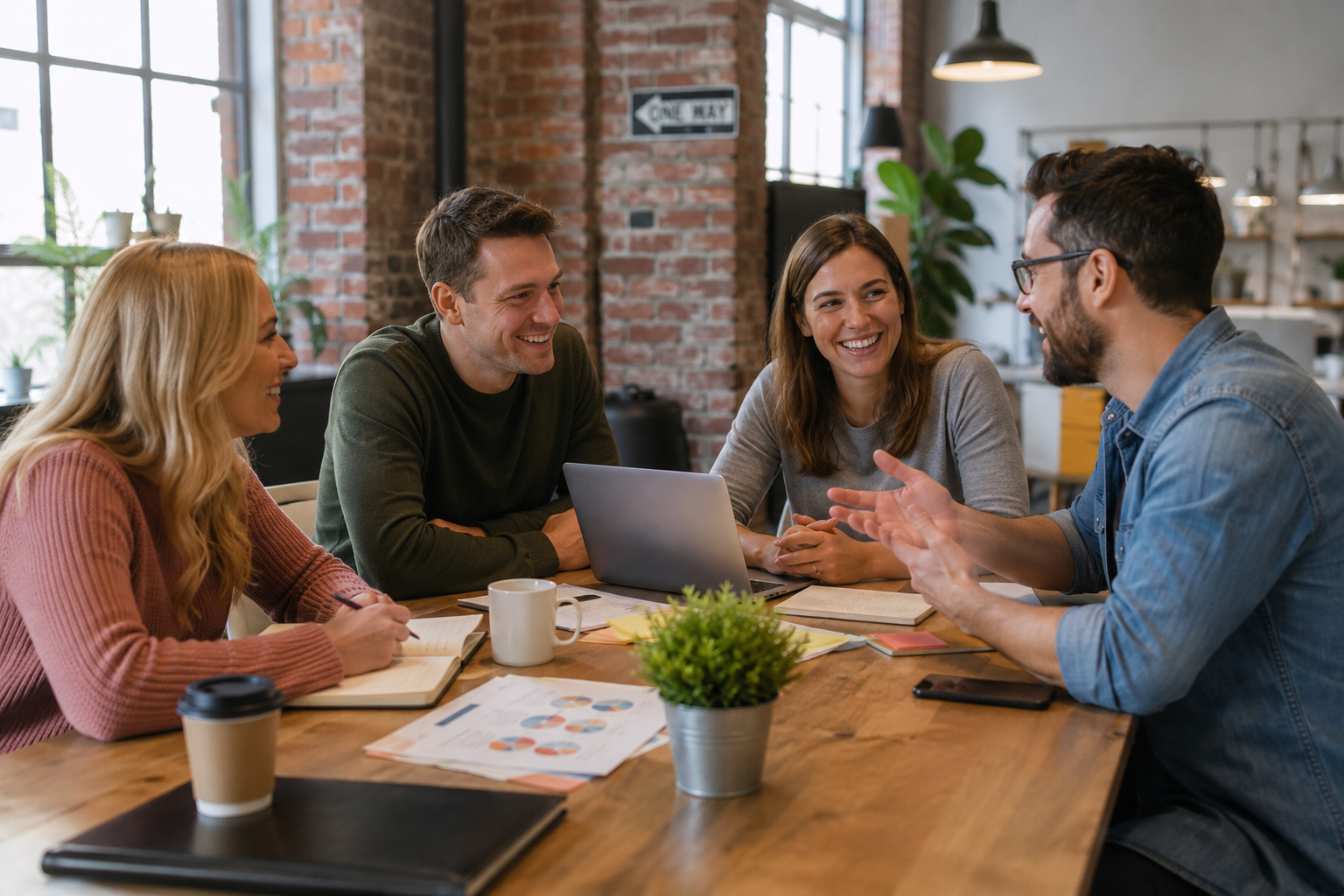 people in office discussing teaming agreement